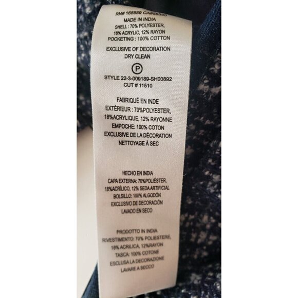 NWT $228 JOIE ALMA MIDNIGHT NAVY MULTI BELTEDTWEED SHORTS SZ 10 - Picture 10 of 10